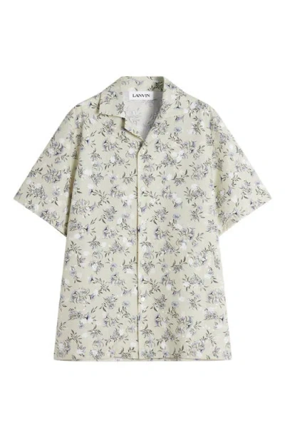 Lanvin Marguerite Printed Cotton Shirt In Green
