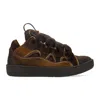 Lanvin Maroon Curb Sneakers In Brown