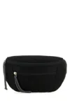 Lanvin Man Black Nylon Curb Belt Bag In Black