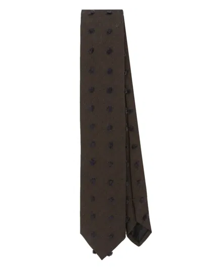 Lanvin Maxi Dot Tie Accessories In Brown