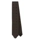 Lanvin Maxi Dot Slim Textured Tie In Brown