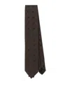 Lanvin Maxi Dot Slim Textured Tie In Brown