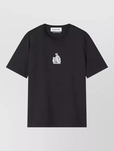 Lanvin Md Logo Crew Neck Graphic Tshirt In Blue