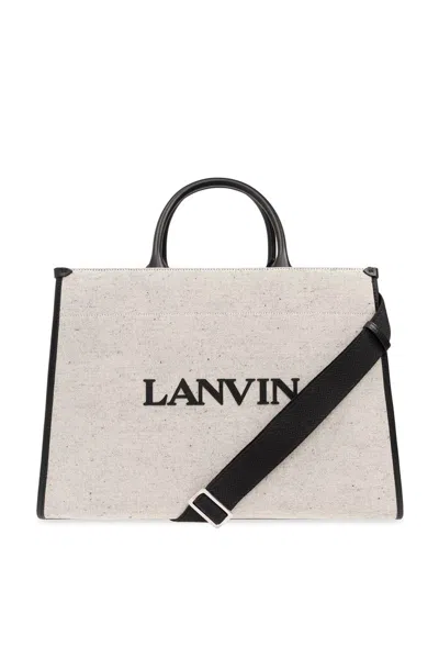 Lanvin Medium In&out Top Handle Bag In Beige