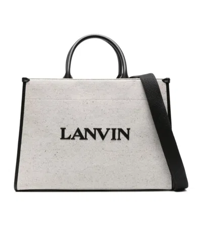 Lanvin Pm Tote Bag With Shoulder Strap In Beige