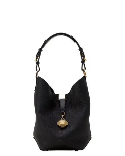 Lanvin Medium Leather Bucket Bag In Black
