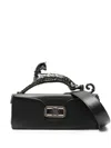 Lanvin Medium Pencil Cat Sculpted-handle Leather Bag In Black