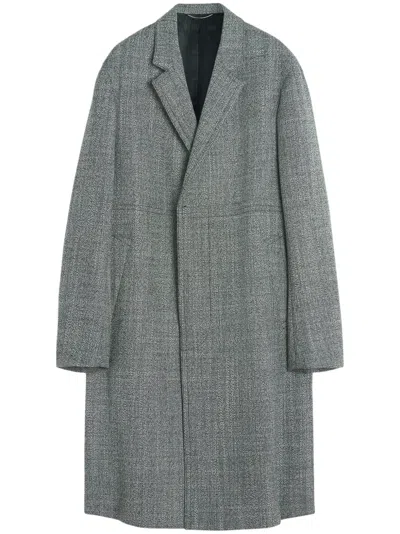 Lanvin Mélange-effect Coat In Grey