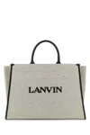 Lanvin Canvas Small Shopping Bag With Contrast Trim