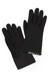 Lanvin Melodie Leather Gloves In Black