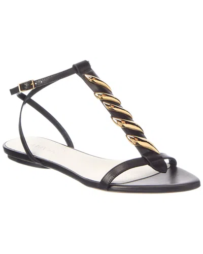 Lanvin Melodie Leather Sandal In Black