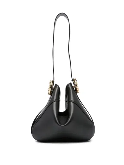 Lanvin Melodie Shoulder Bag In Leather In Black