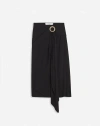 Lanvin Wrap-design Midi Skirt In Black