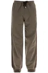 Lanvin -side Joggers With Stripes In Marrone