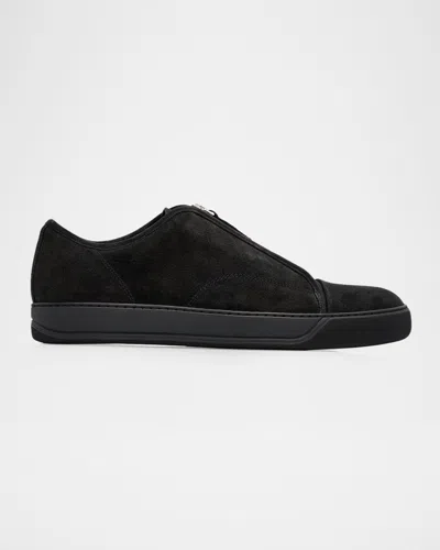 Lanvin Men & Apos;s Dbb1 Suede Zip-up Sneakers In Black