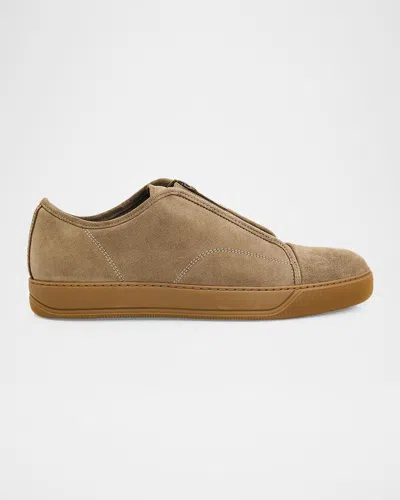 Lanvin Men & Apos;s Dbb1 Suede Zip-up Sneakers In Brown