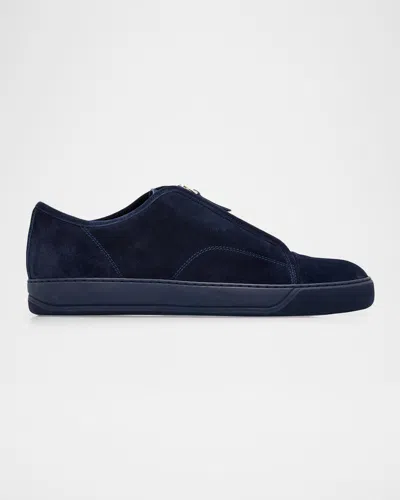 Lanvin Men & Apos;s Dbb1 Suede Zip-up Sneakers In Blue
