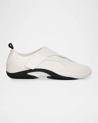 Lanvin Men & Apos;s Mesh Knit And Leather Grip-strap Sneakers In White