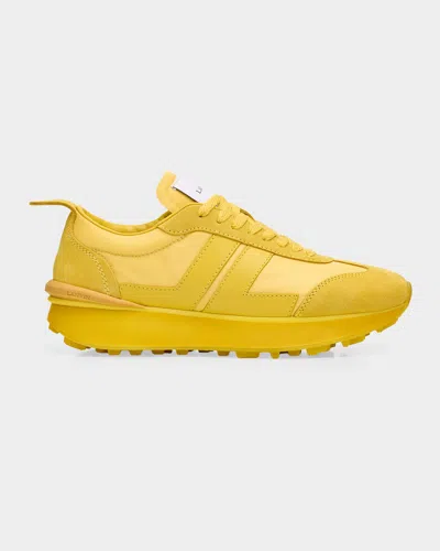 Lanvin Men & Apos;s Nylon & Suede Low-top Sneakers In Yellow