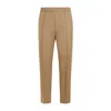 LANVIN MEN'S BEIGE TAPERED ELASTICATED TROUSERS FOR SS24 COLLECTION