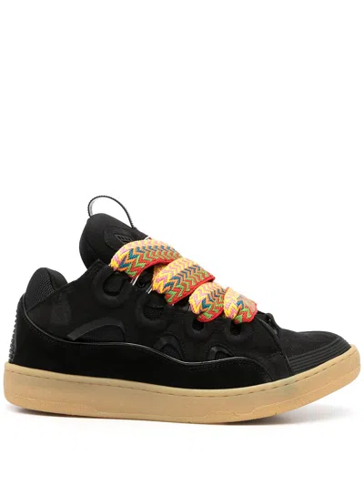 Lanvin Men's Black Chunky Lace-up Sneakers For Ss24