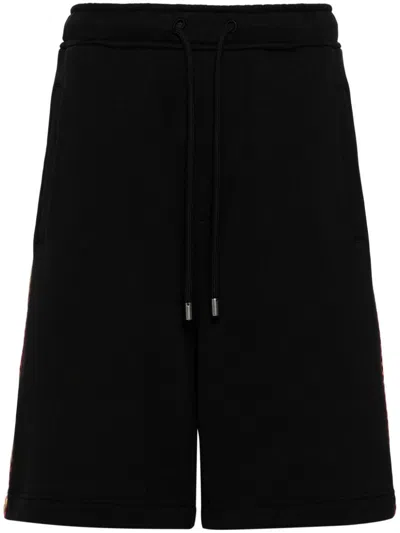 Lanvin Men's Black Cotton Side Curb Shorts For Ss24