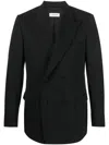 Lanvin Double-breasted Peak Lapel Blazer In Black