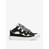 Lanvin Men's Leather Low-top Curb Sneakers In Blk/white