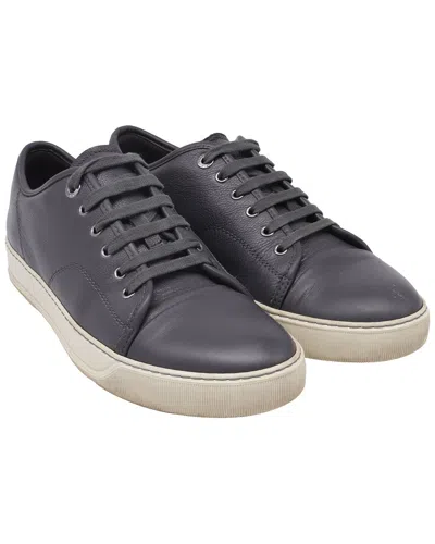 Pre-owned Lanvin Men's Calfskin Leather Dbb1 Low-top Sneaker (authentic Pre-loved) In Blue