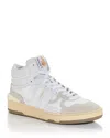 Lanvin Men's Curb Clay Tennis Leather & Mesh Hi Top Sneakers In White In White