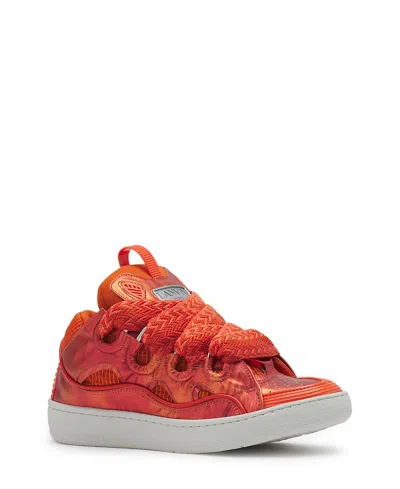Lanvin Kids' Men's Curb Hologram-effect Leather Sneakers