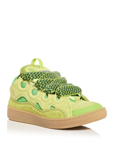 Lanvin Men's Curb Low Top Sneakers In Green