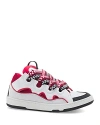 Lanvin Men's Leather Low-top Curb Sneakers In Red/white