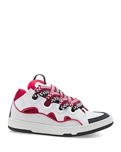 Lanvin Men's Curb Low Top Sneakers In Red/white