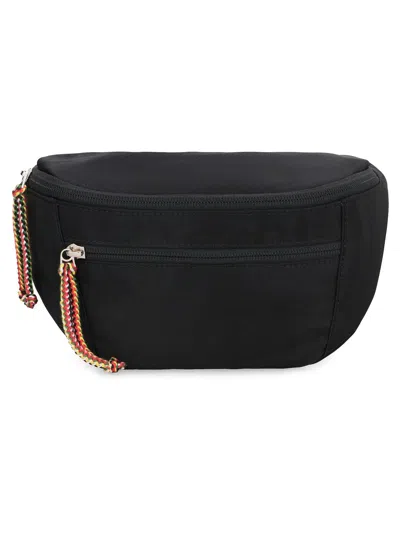 Lanvin Sophisticated Black Woven Waist Bag For Men