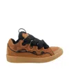 Lanvin Suede Sneakers With Rubber Sole And Pull Tab In Multi