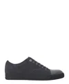 Lanvin Dbb1 Leather And Suede Sneakers In Black