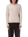 LANVIN MEN'S KNIT CREWNECK SWEATER IN PAPER FOR FW23