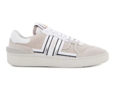 Pre-owned Lanvin Men's  Clay Low Top Sneakers In White/silver/black