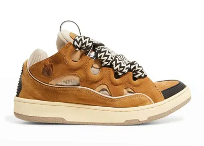 Pre-owned Lanvin Men's  Curb Sneaker Sneakers In Brown/beige/black