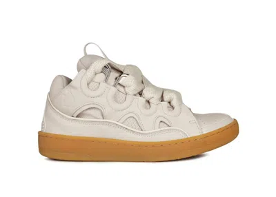 Pre-owned Lanvin Men's  Curb Sneaker Sneakers In Chalk In Gray