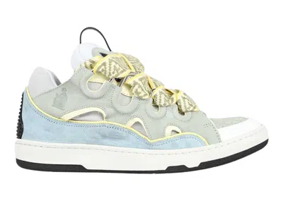 Pre-owned Lanvin Men's  Curb Sneaker Sneakers In Grey/blue/yellow In Multi