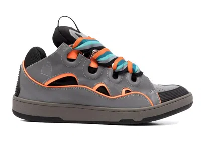 Pre-owned Lanvin Men's  Curb Sneaker Sneakers In Grey/orange/blue
