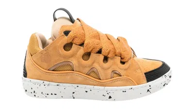 Pre-owned Lanvin Men's  Curb Sneakers In Honey Orange