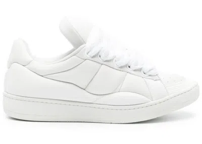 Pre-owned Lanvin Men's  Curb Xl Sneakers In White
