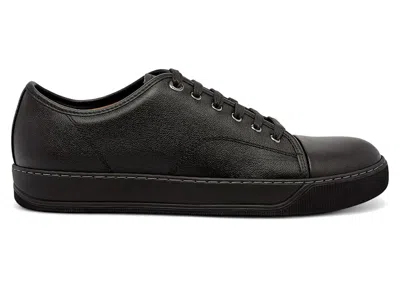 Pre-owned Lanvin Men's  Dbb1 Leather Sneakers In Black