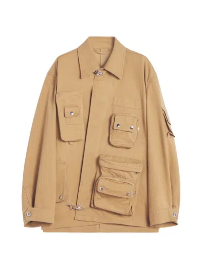 Lanvin Men's  Lab X Future Crossed Front Utility Jacket In Sand