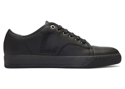 Pre-owned Lanvin Men's  Perforated Low Top Sneaker Sneakers In Black
