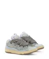 Lanvin Suede Leather Curb Sneakers Men In Blue