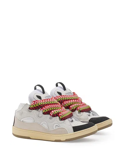 Lanvin Leather Sneakers With Unique Lacing System In Multi